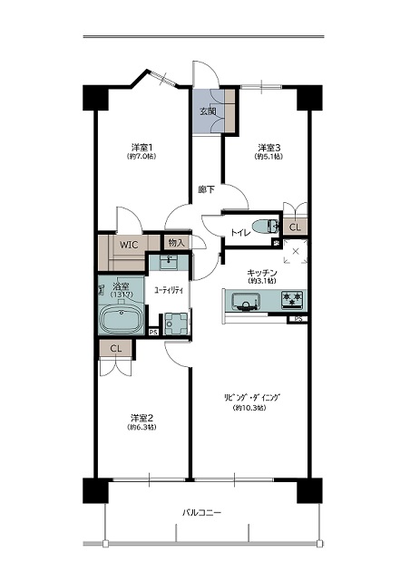 ユニハイム寝屋川香里園間取り図