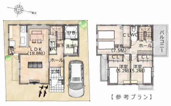 枚方市香里園町 新築間取りプラン図