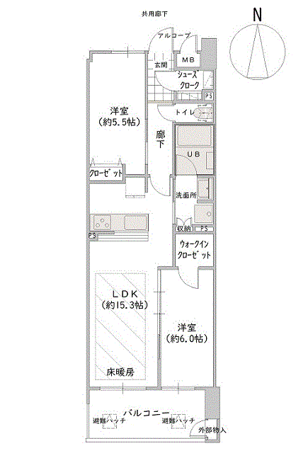 ラシュレ北浜間取り