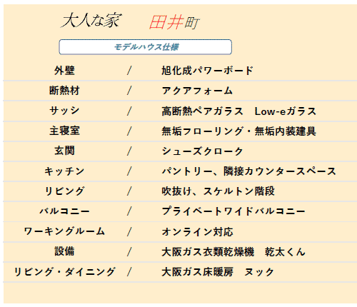 新築 田井町 標準仕様